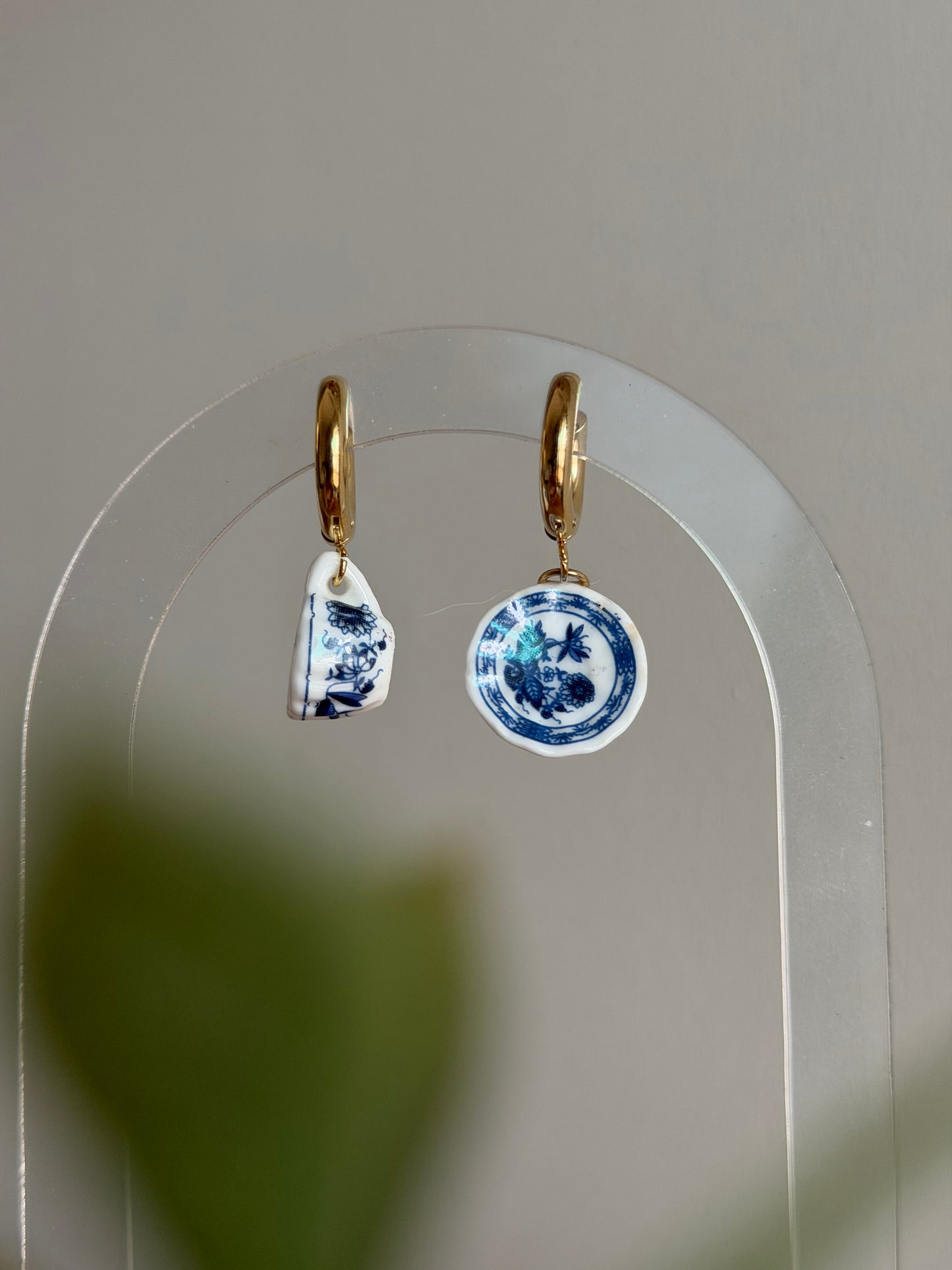 Cobalt Keepsake Cup and Saucer Earrings