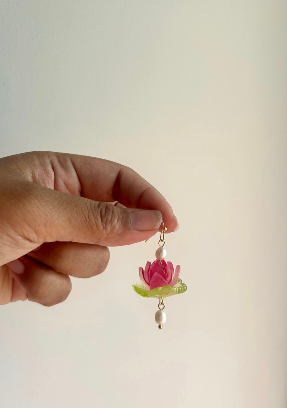 Floating lotus earrings