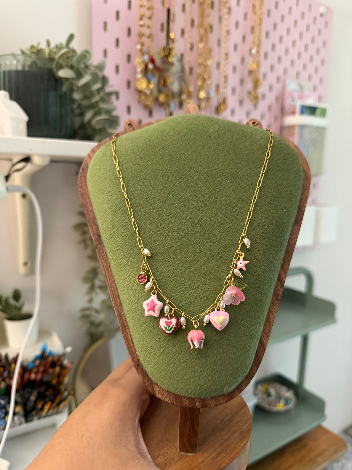 Pink Garden Collectable Charm Necklace