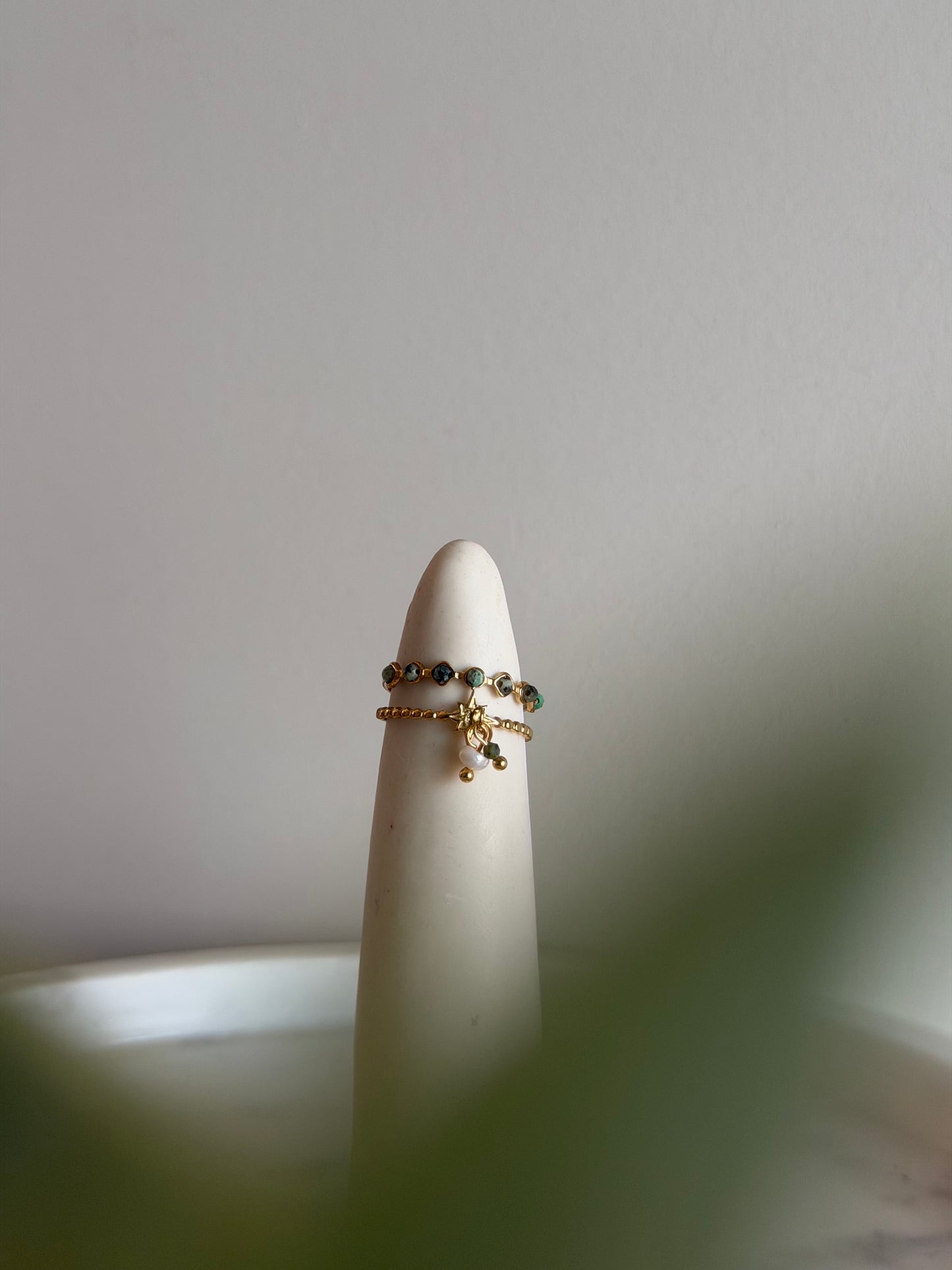 Green gemstone ring