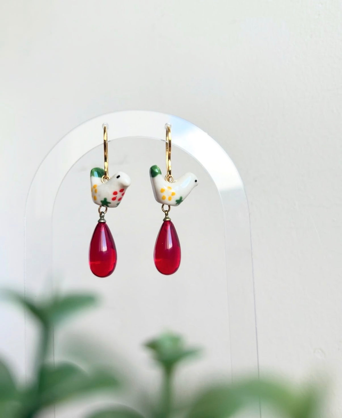 Birdie drop earrings