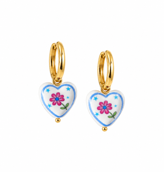 Bluebell Garden Heart Earrings