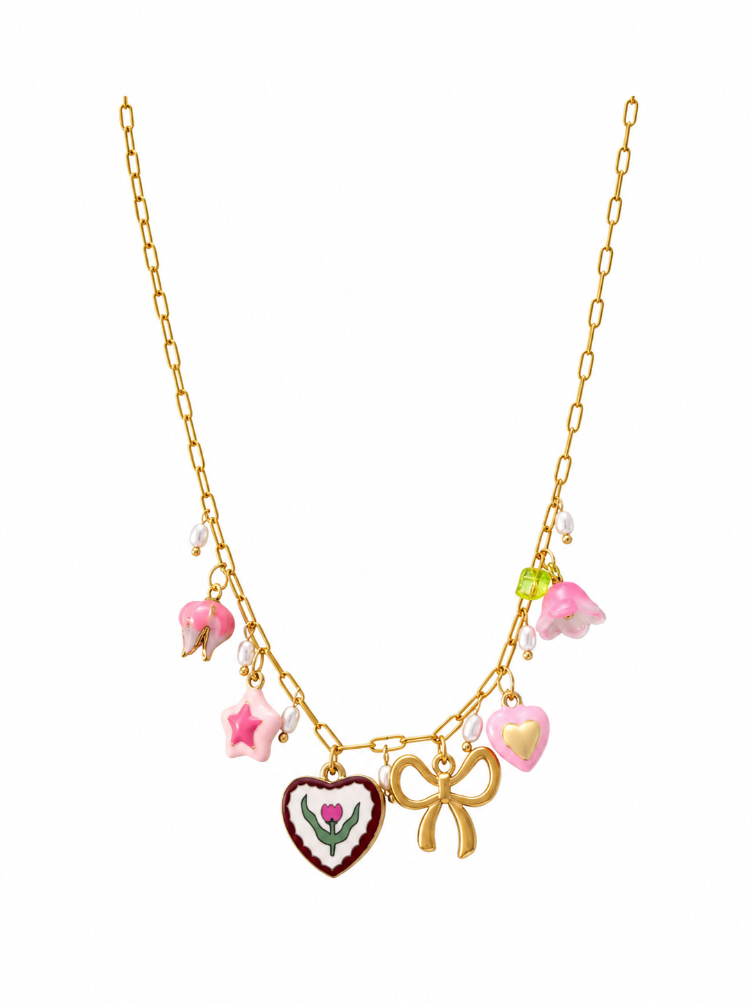 Blushing Bloom Charm Necklace