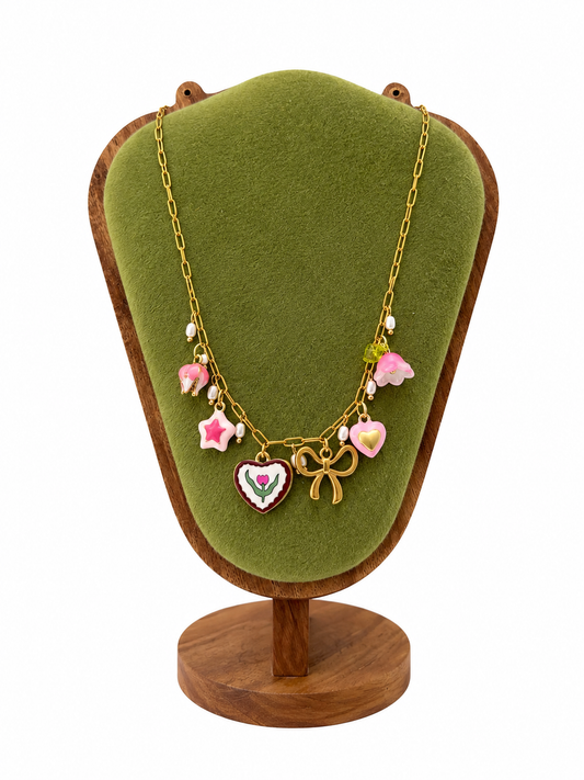 Blushing Bloom Charm Necklace
