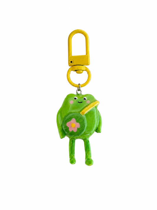 Little Kermit with a bag