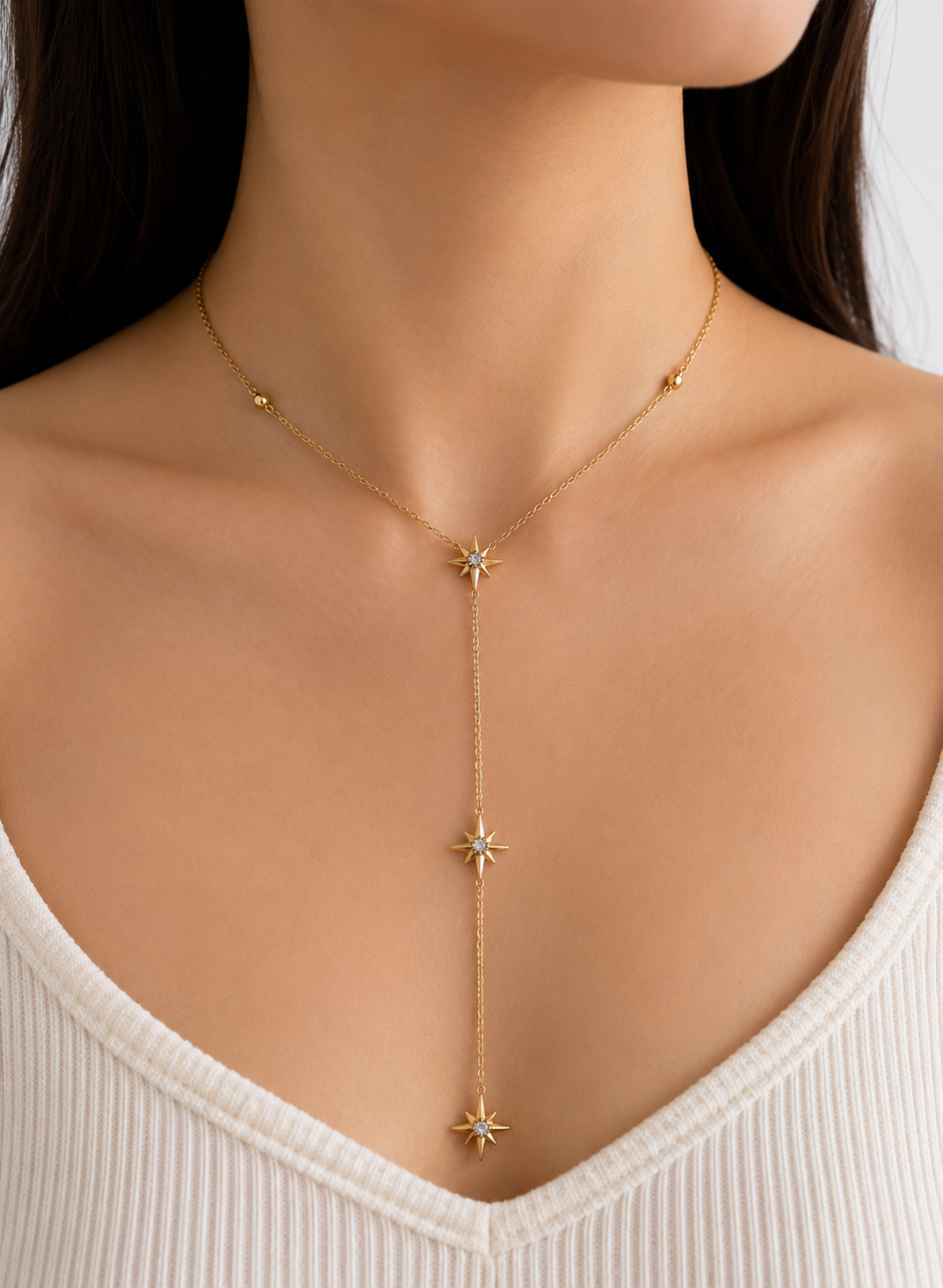Celestial Starfall Lariat Necklace