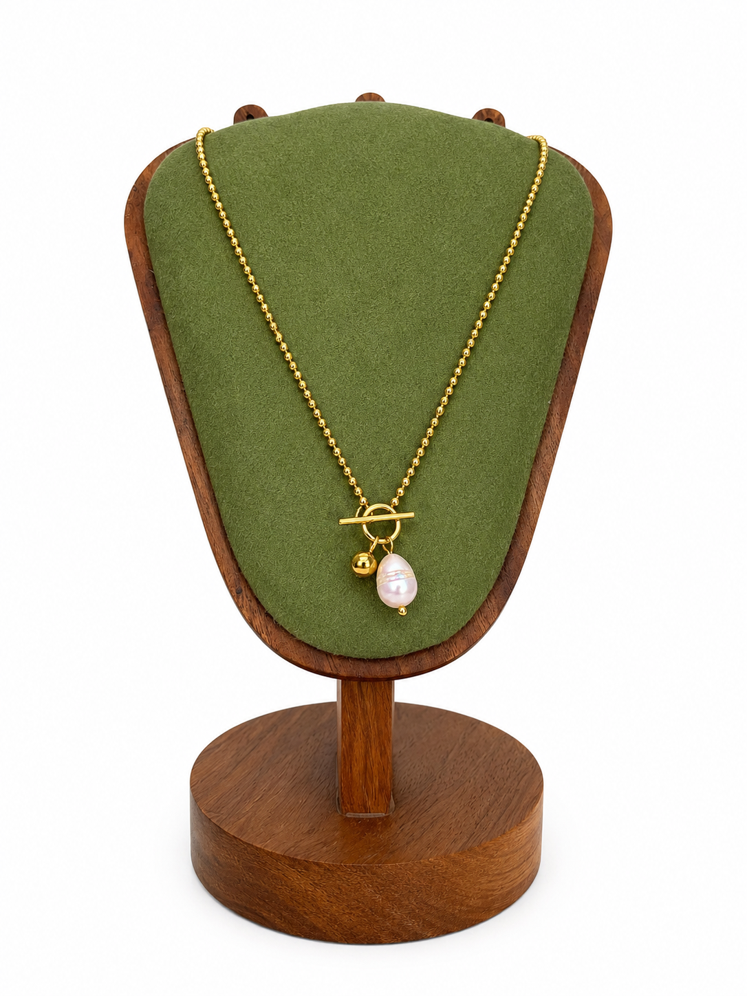Pearl Drop Toggle Necklace