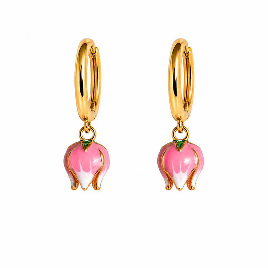 Blush Bud Hoops
