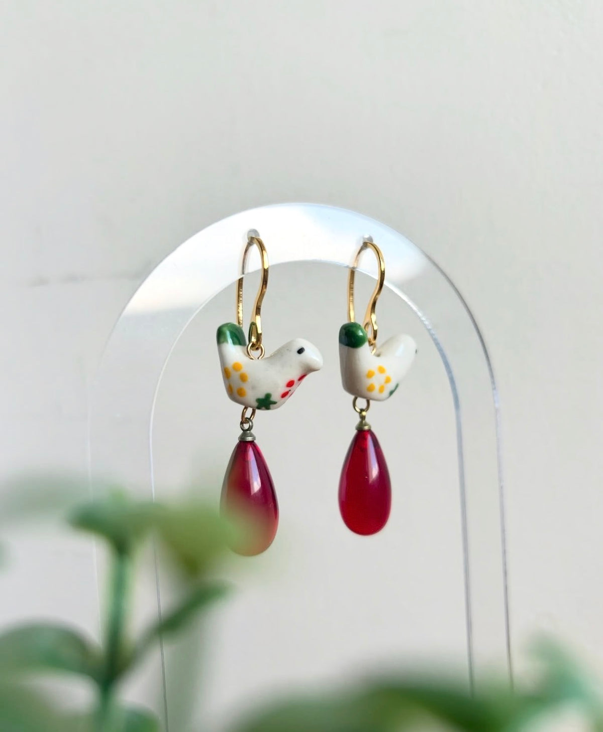 Birdie drop earrings