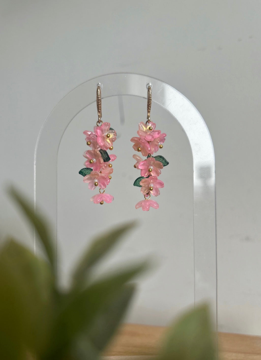 Pink Tiered Earrings