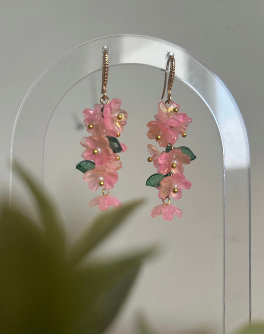 Pink Tiered Earrings