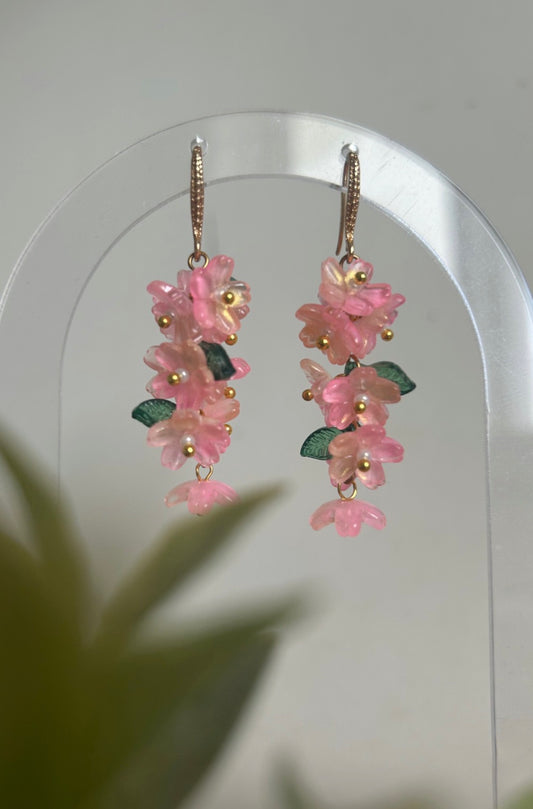 Pink Tiered Earrings