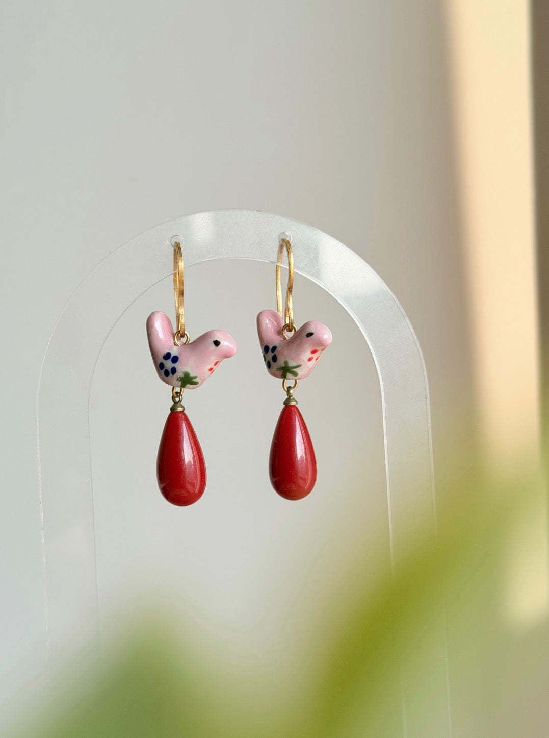 Birdie drop earrings
