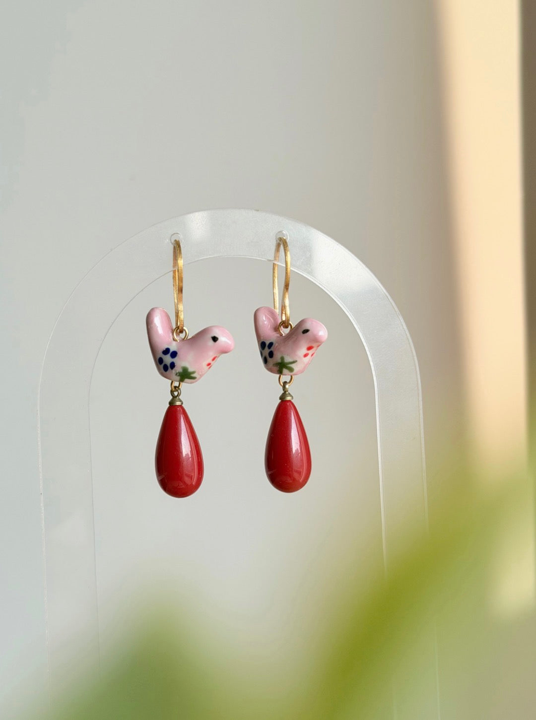 Birdie drop earrings