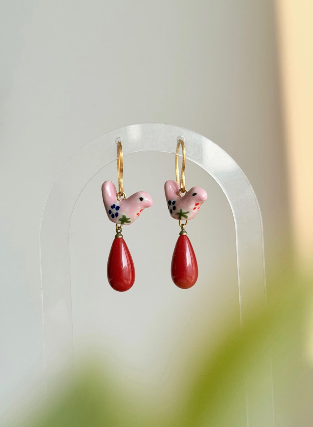 Birdie drop earrings